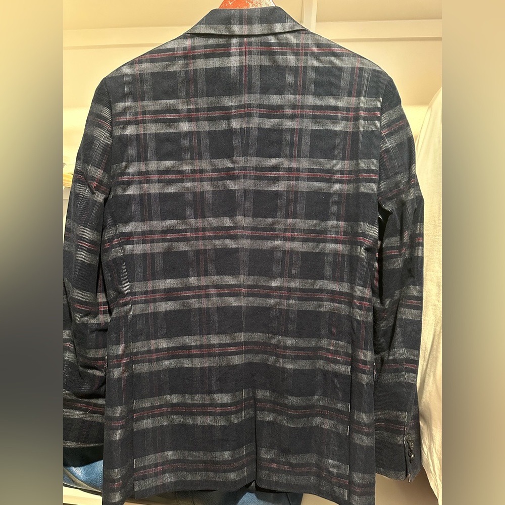 Color blue red and grey sport jacket. Tommy Hilfiger size 38R